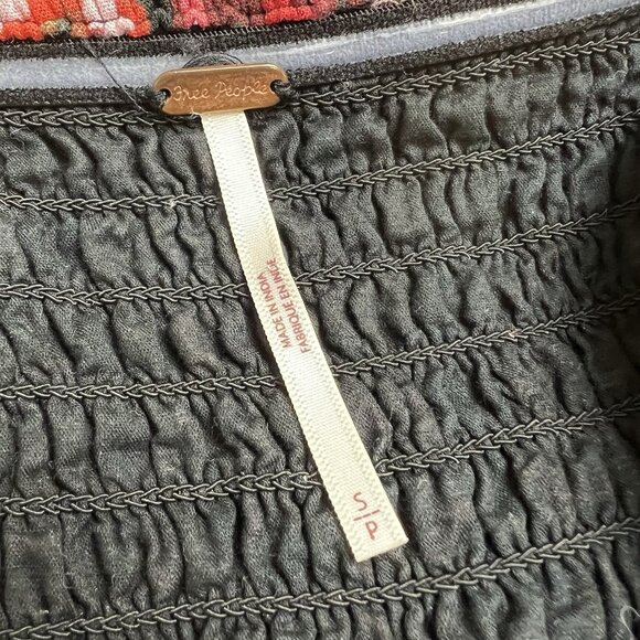 Free People Wren Smocked Off Shoulder Party Bodycon Mini Dress Pink Floral Small - Picture 7 of 10